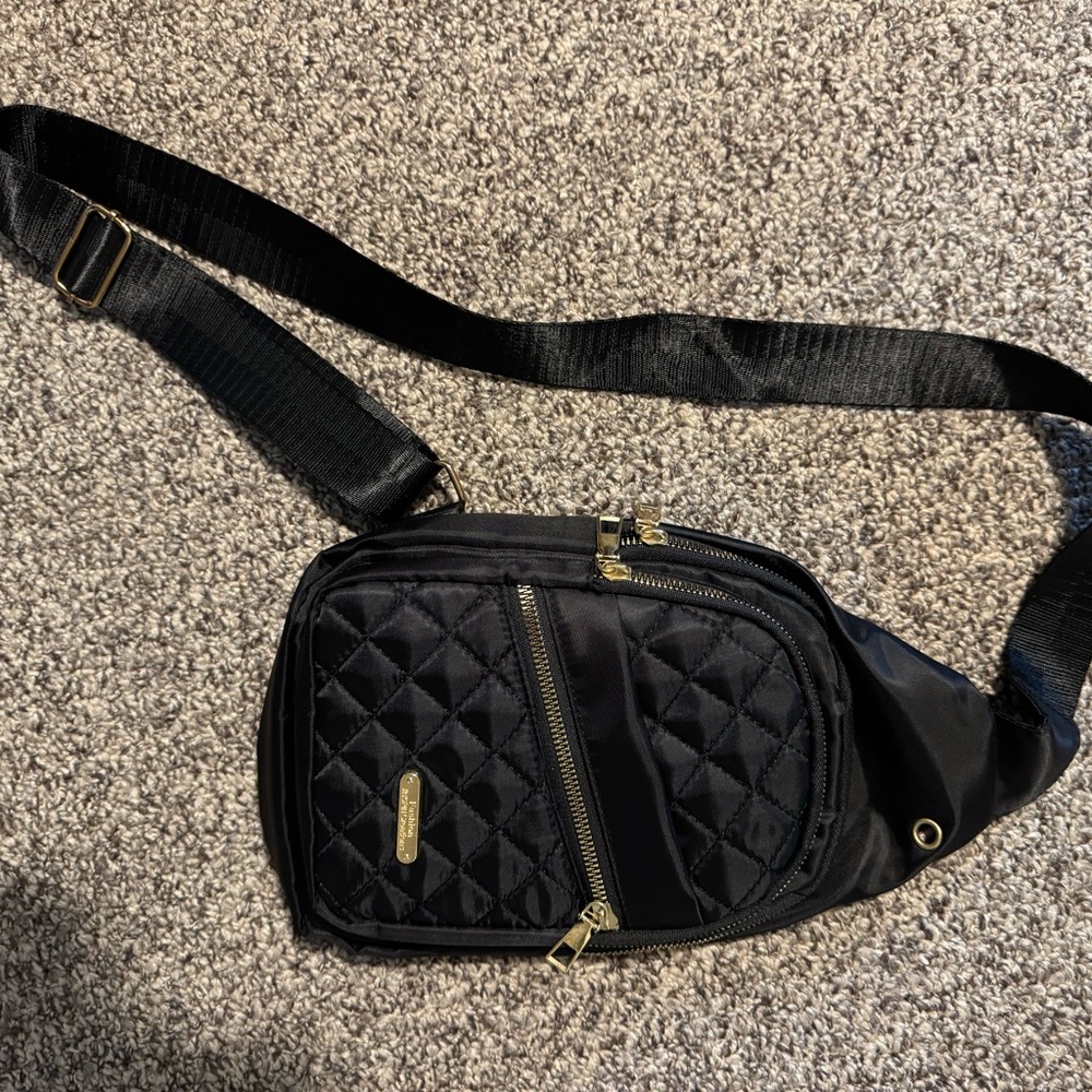 Black Quilted Crossbody Bag